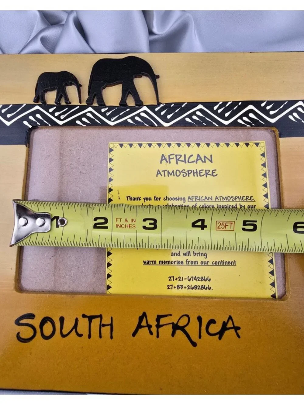 Hand-Painted South African Safari Elephants 6"x4" Photo Picture Frame Travel - Picture 8 of 12